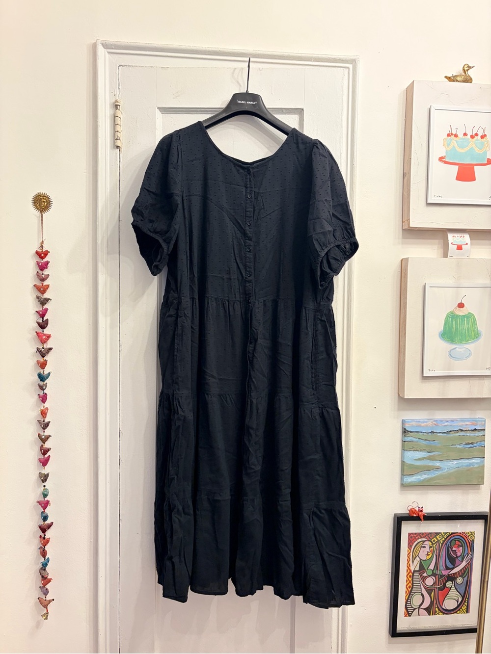 Old Navy Black Tiered Short-Sleeve Maxi Dress